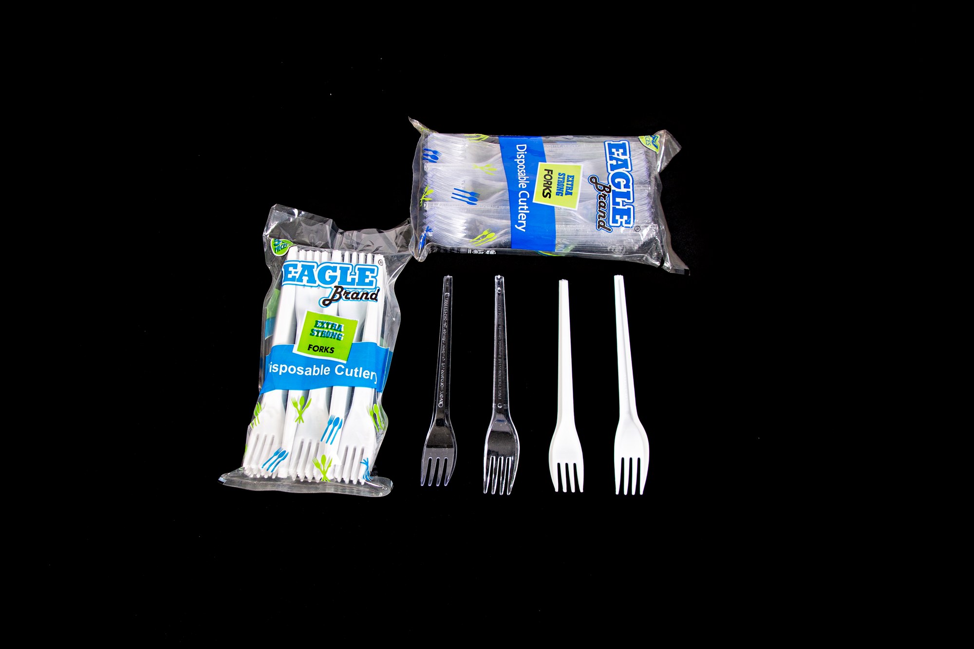 Eagle Fork — disposable forks in white and clear