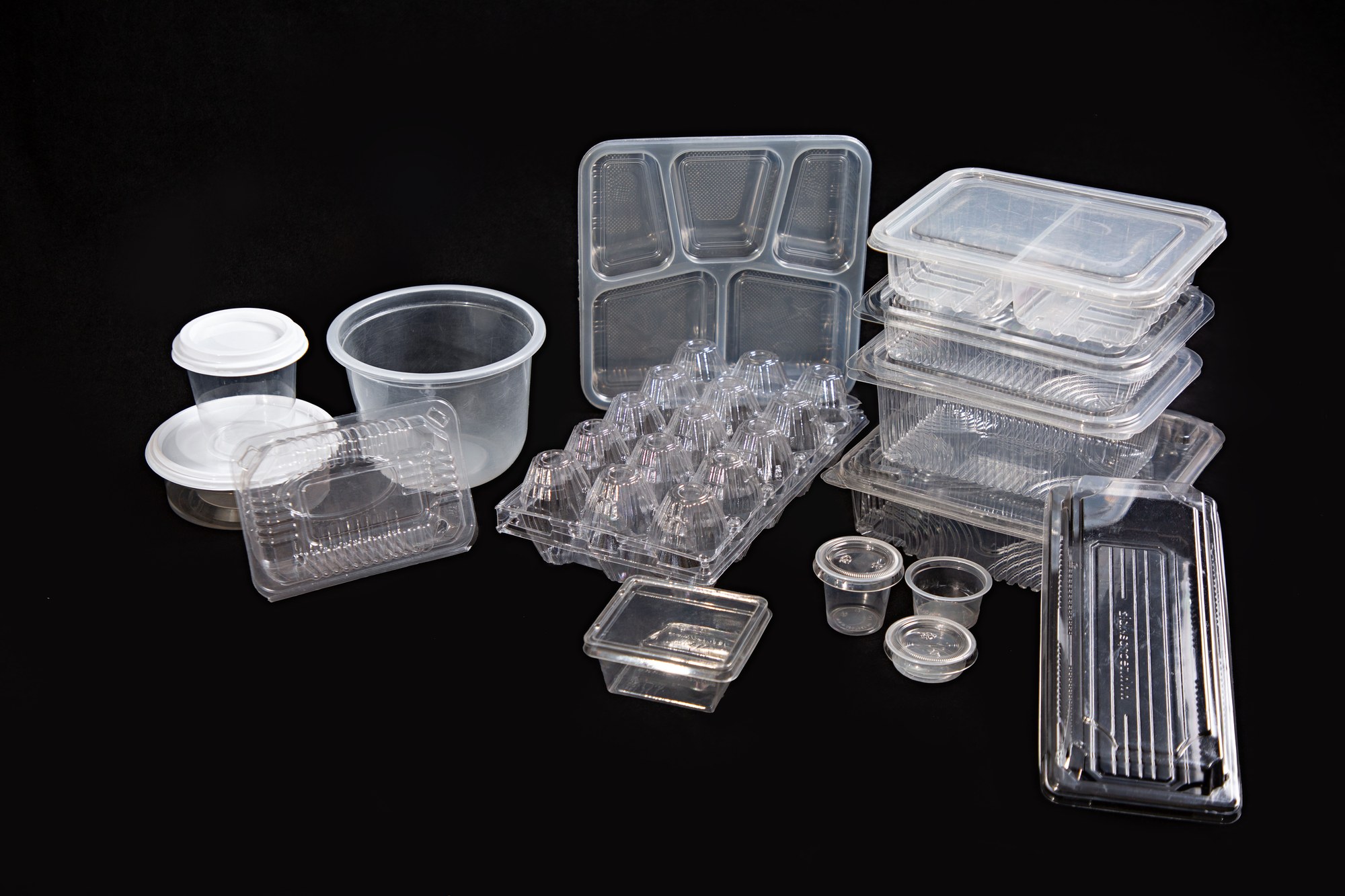 Techpak packaging containers — full range including clear punnets, PET containers, strawberry punnets, egg trays and partitioned containers